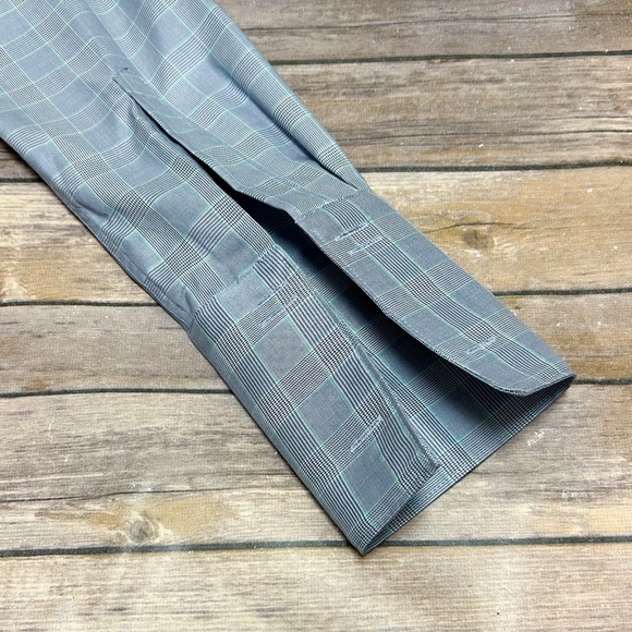 Charles Tyrwhitt White Blue Green Slim Fit French Cuff Button Up Shirt 15.5 35 - Picture 9 of 14